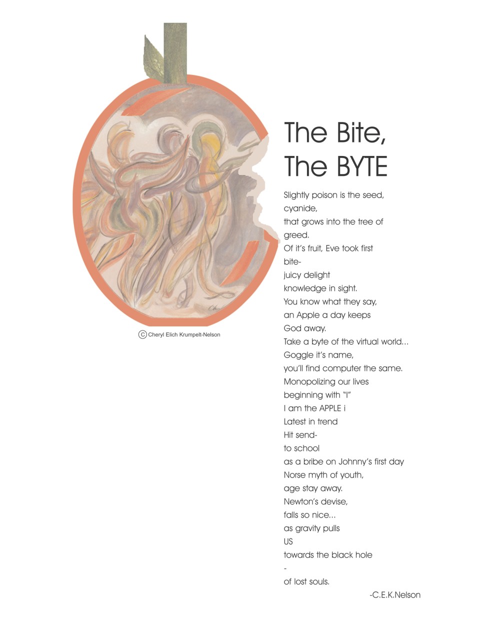 The Bite, The Byte by C,E.K. Nelson, illustration by the author